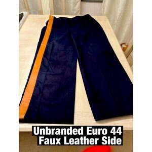Unbranded Black pants with faux leather side Sz Euro 44‎